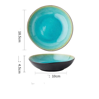 Retro Glazed Ceramic Bowl – Japanese Porcelain Noodle, Salad & Soup Bowl Style7 by Simple Homes