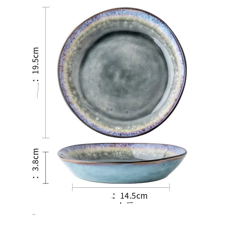 Retro Glazed Ceramic Bowl – Japanese Porcelain Noodle, Salad & Soup Bowl Style8 by Simple Homes