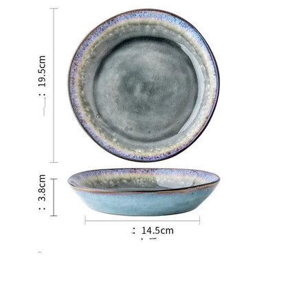 Retro Glazed Ceramic Bowl – Japanese Porcelain Noodle, Salad & Soup Bowl Style8 by Simple Homes