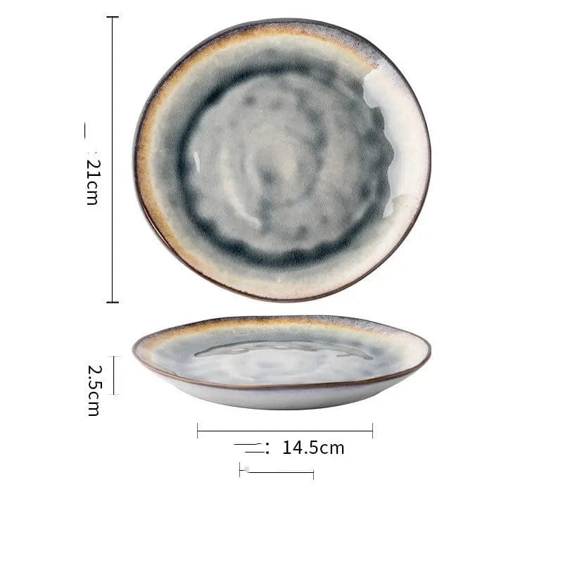 Retro Glazed Ceramic Bowl – Japanese Porcelain Noodle, Salad & Soup Bowl Style9 by Simple Homes