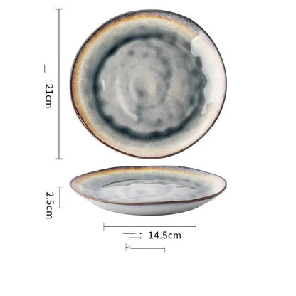 Retro Glazed Ceramic Bowl – Japanese Porcelain Noodle, Salad & Soup Bowl Style9 by Simple Homes