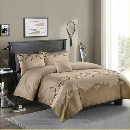 Rustic Charm Three-Piece Floral Bedding Set Camel / 210x210 by Simple Homes
