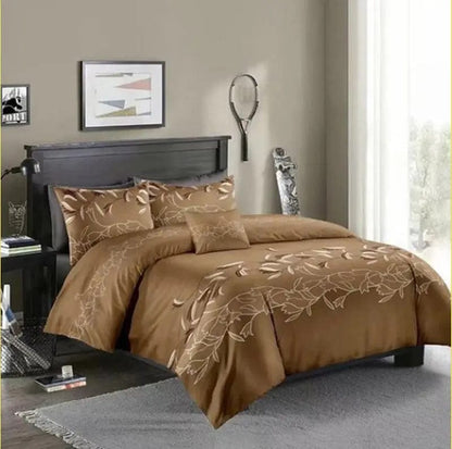 Rustic Charm Three-Piece Floral Bedding Set Coffee / 210x210 by Simple Homes
