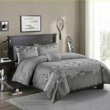 Rustic Charm Three-Piece Floral Bedding Set Grey / 210x210 by Simple Homes