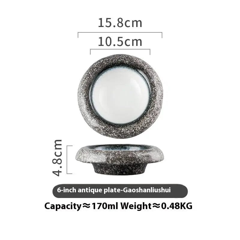 Rustic Rope-Handled Ceramic Bowl-Retro Artisan Collection Alpine Clouds by Simple Homes