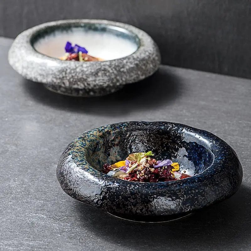 Rustic Rope-Handled Ceramic Bowl-Retro Artisan Collection by Simple Homes