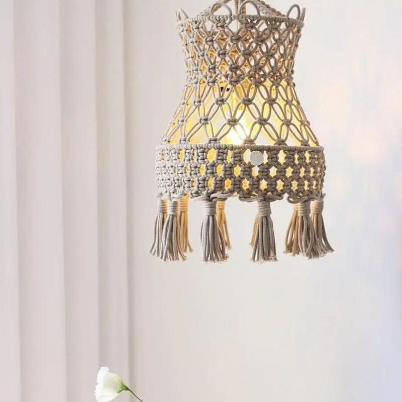Rustic Tassel Light shade for Ceiling Lamp White / 75CM by Simple Homes