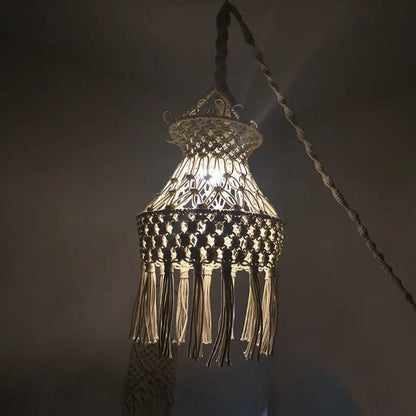 Rustic Tassel Light shade for Ceiling Lamp White / 75CM by Simple Homes
