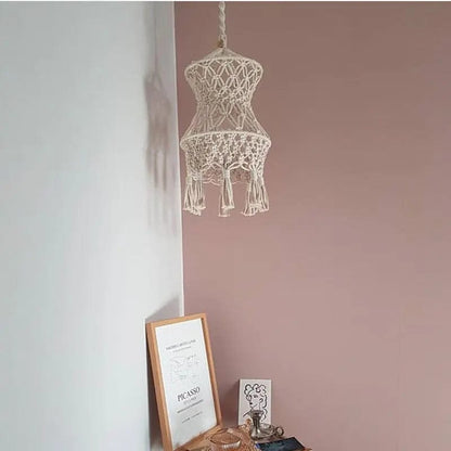 Rustic Tassel Light shade for Ceiling Lamp White / 75CM by Simple Homes