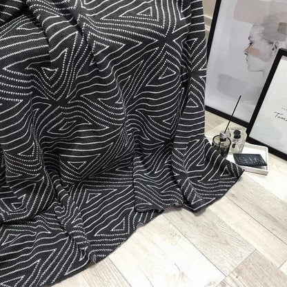 Scandi Lines – Modern Knit Throw Blanket Black white / 130x170cm by Simple Homes