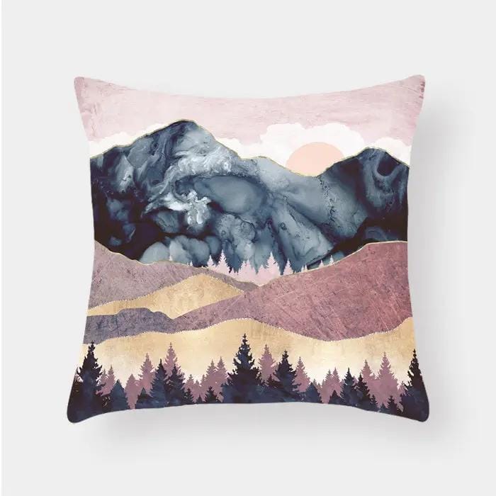 Scenic Landscape Decorative Cushion Cover – Boho Modern Pillowcase 16color by Simple Homes