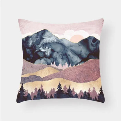 Scenic Landscape Decorative Cushion Cover – Boho Modern Pillowcase 16color by Simple Homes