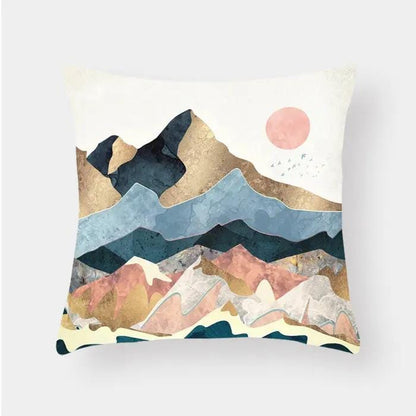 Scenic Landscape Decorative Cushion Cover – Boho Modern Pillowcase 18color by Simple Homes