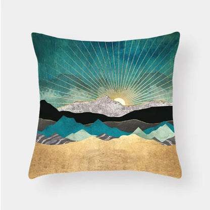 Scenic Landscape Decorative Cushion Cover – Boho Modern Pillowcase 2color by Simple Homes