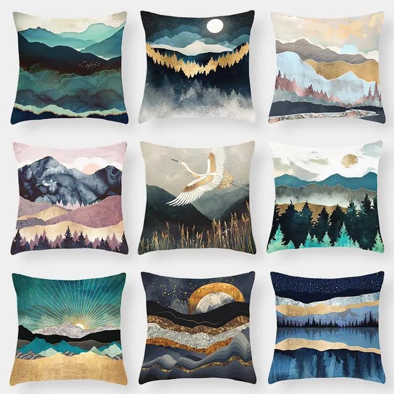 Scenic Landscape Decorative Cushion Cover – Boho Modern Pillowcase by Simple Homes