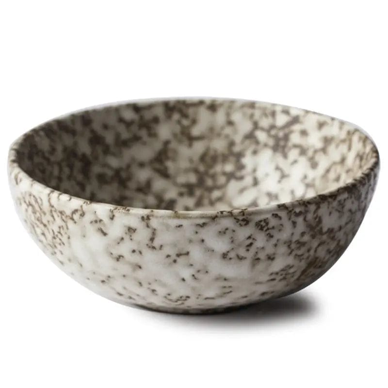 Snow in Stone – Glazed Ceramic Salad Bowl Snowflake Glaze Bowl by Simple Homes