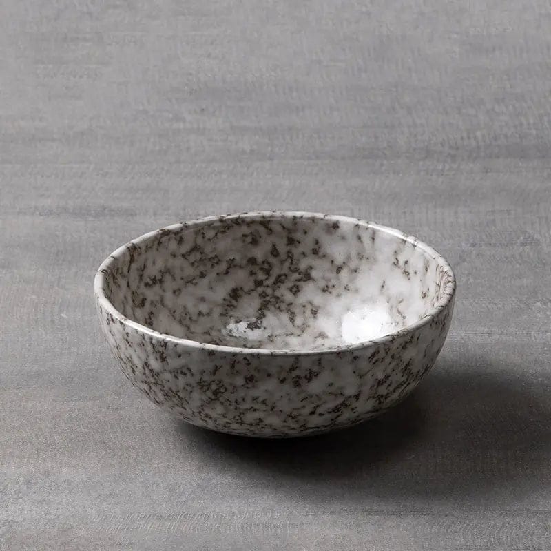 Snow in Stone – Glazed Ceramic Salad Bowl Snowflake Glaze Bowl by Simple Homes
