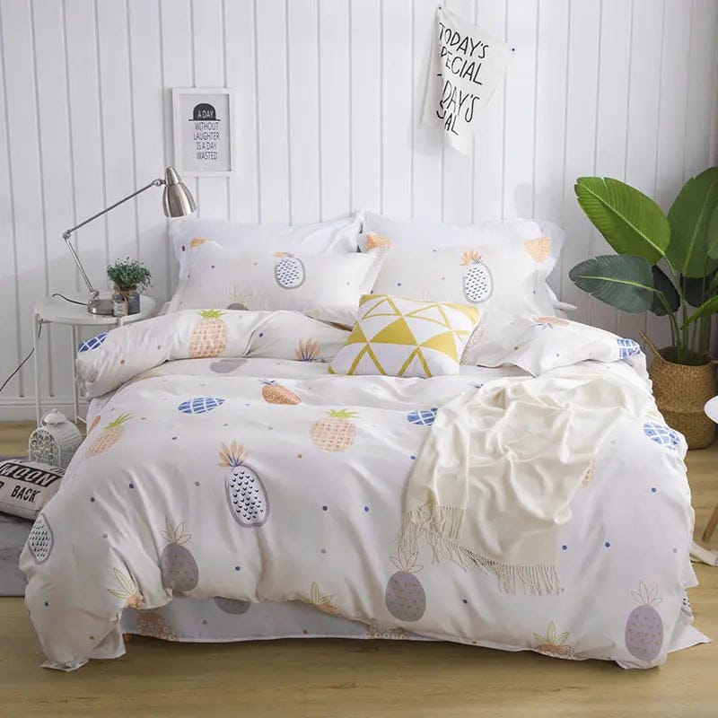 Soft Aloe Cotton Bed Sheet – Dormitory & Home Comfort Pineapple / 230x230cm by Simple Homes