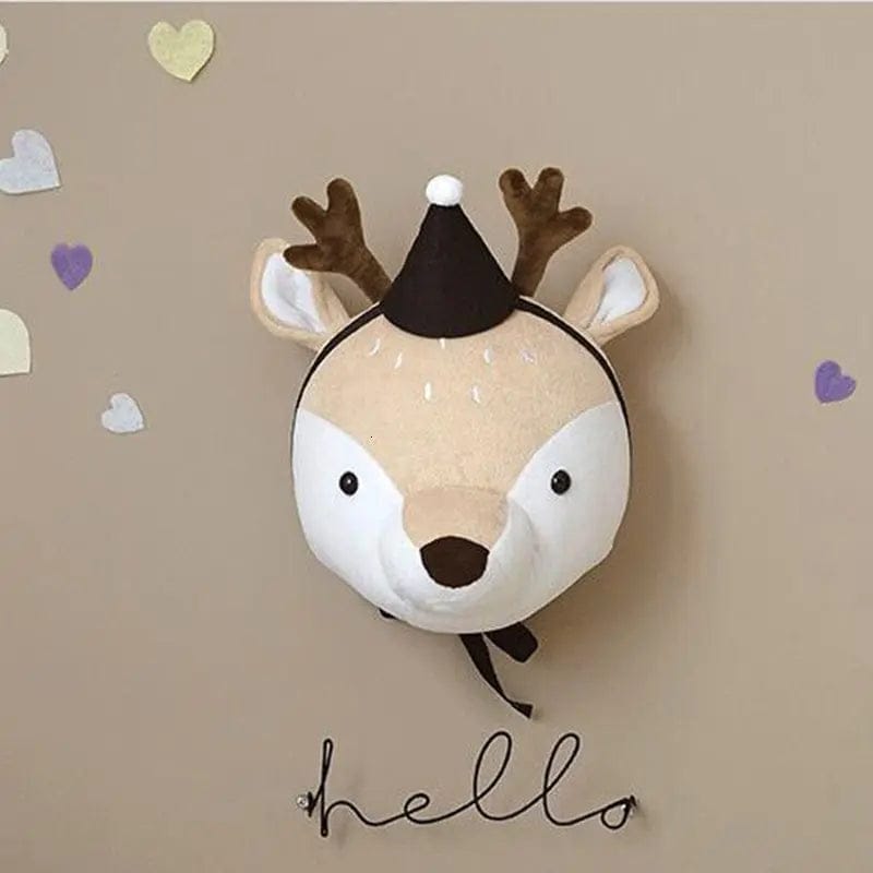 Soft Animal Wall Decor – Cotton Plush Heads for Kids' Rooms Deer by Simple Homes