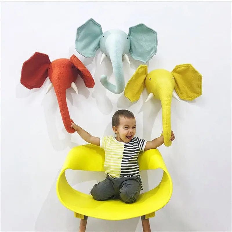 Soft Animal Wall Decor – Cotton Plush Heads for Kids' Rooms by Simple Homes
