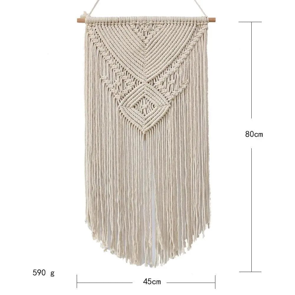 Solara Handwoven Boho Wall Tapestry Beige by Simple Homes