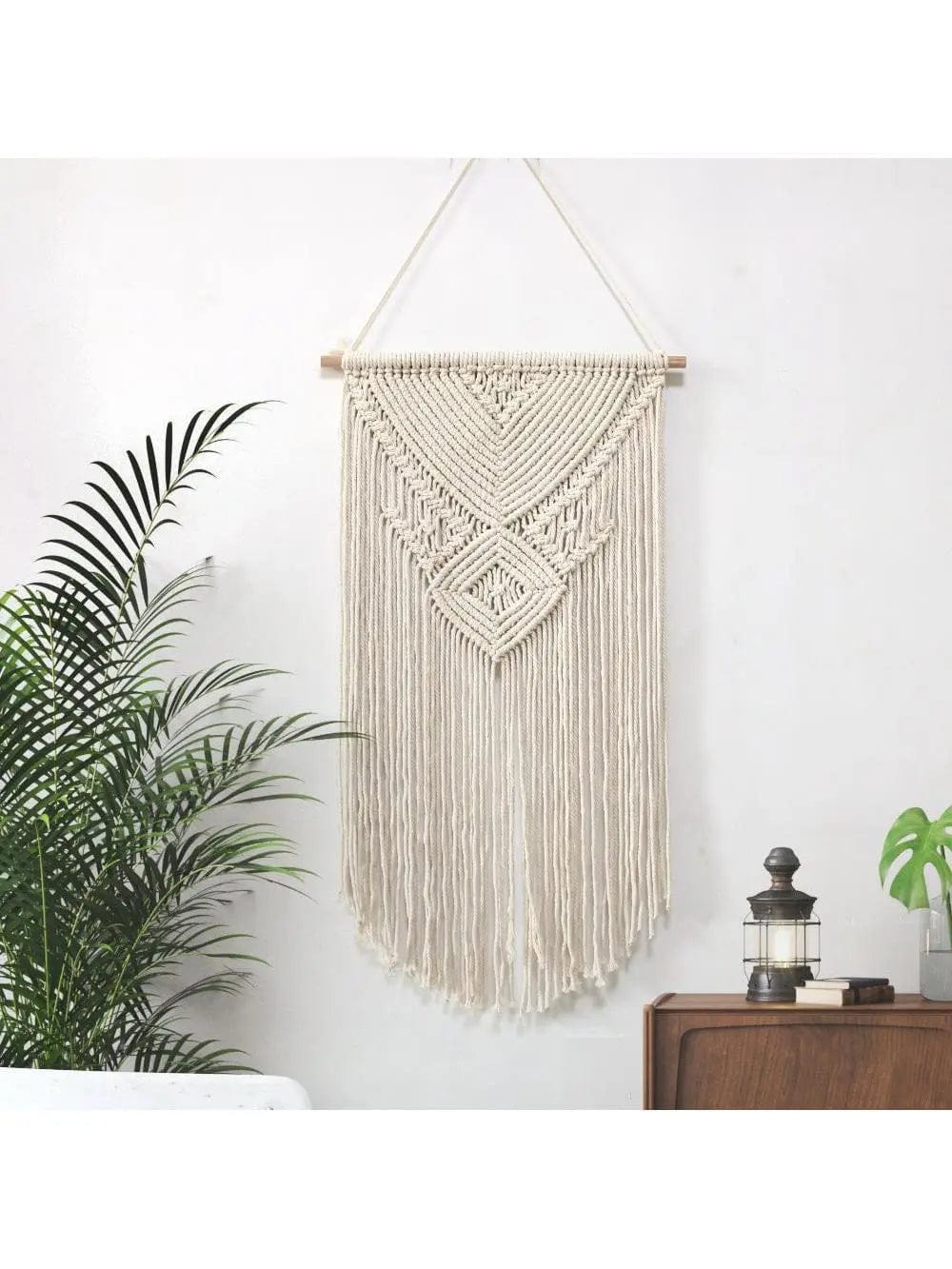 Solara Handwoven Boho Wall Tapestry Beige by Simple Homes