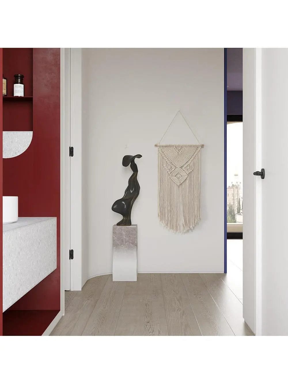 Solara Handwoven Boho Wall Tapestry Beige by Simple Homes