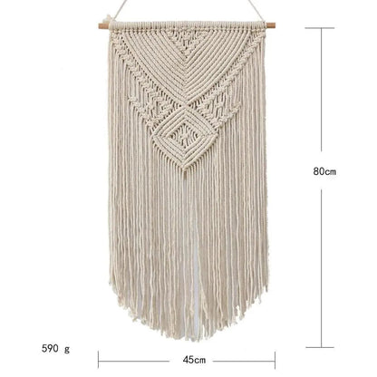 Solara Handwoven Boho Wall Tapestry Beige by Simple Homes