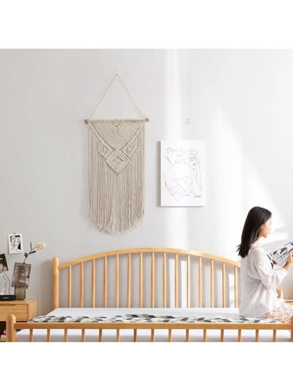 Solara Handwoven Boho Wall Tapestry Beige by Simple Homes