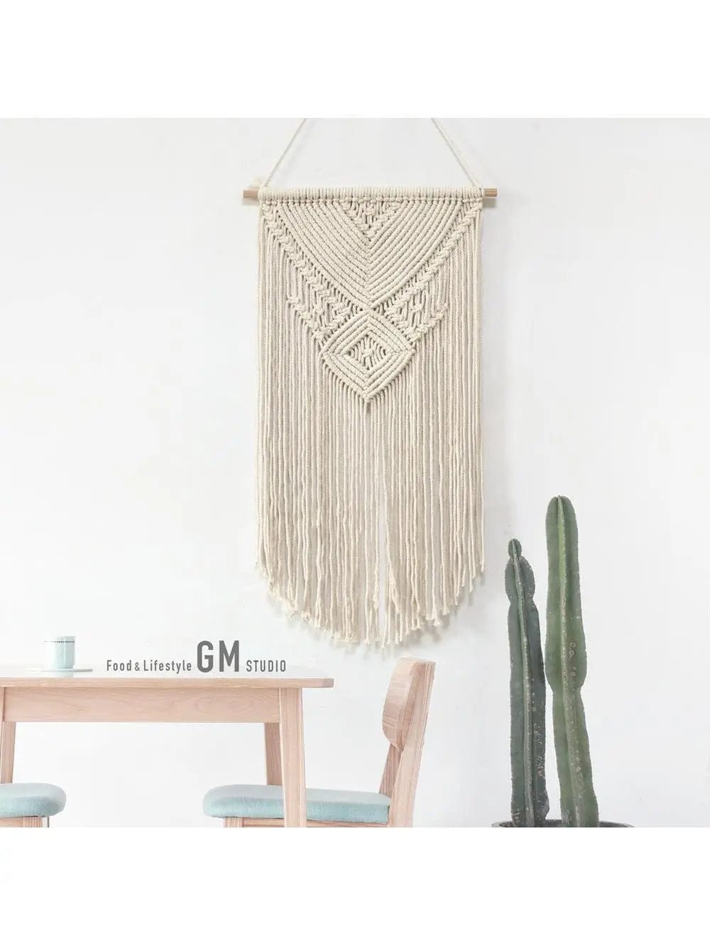 Solara Handwoven Boho Wall Tapestry Beige by Simple Homes