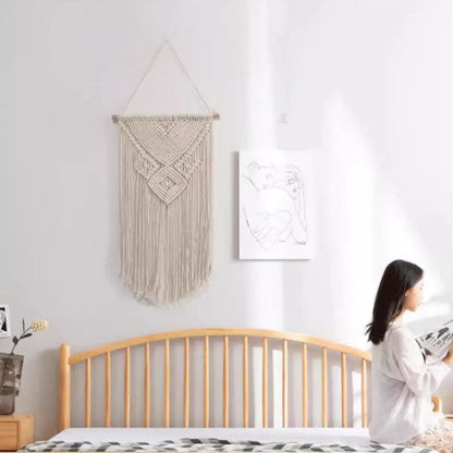 Solara Handwoven Boho Wall Tapestry Beige by Simple Homes