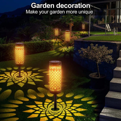 SolarGlow™ Decorative Metal Lawn Lamps – Waterproof Garden Lights Single Warm Light by Simple Homes