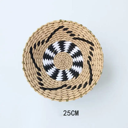 SunRipple Woven Straw Wall Art – Geometric Boho Wall Decor K by Simple Homes