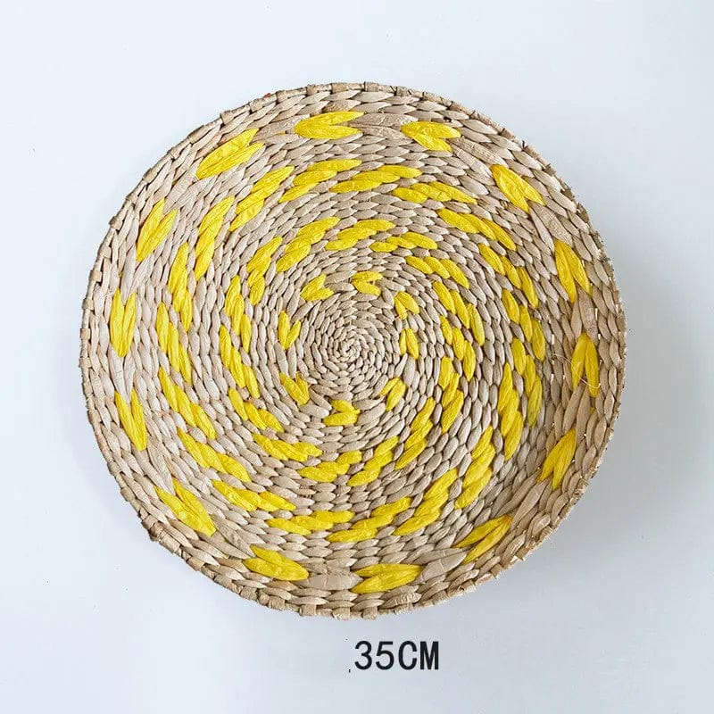 SunRipple Woven Straw Wall Art – Geometric Boho Wall Decor O by Simple Homes