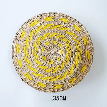 SunRipple Woven Straw Wall Art – Geometric Boho Wall Decor O by Simple Homes