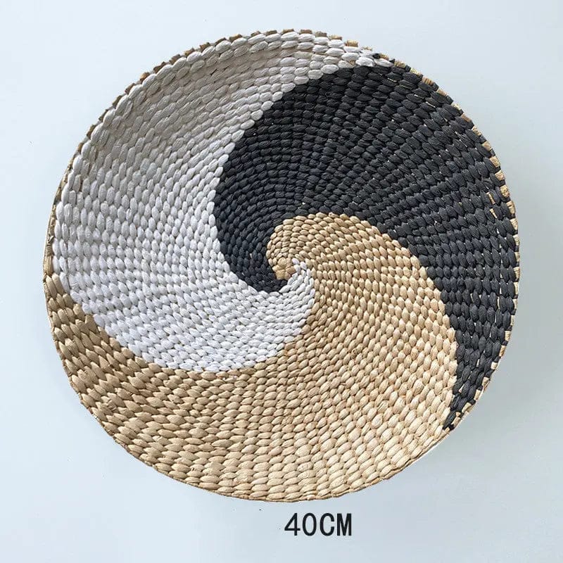 SunRipple Woven Straw Wall Art – Geometric Boho Wall Decor Q by Simple Homes