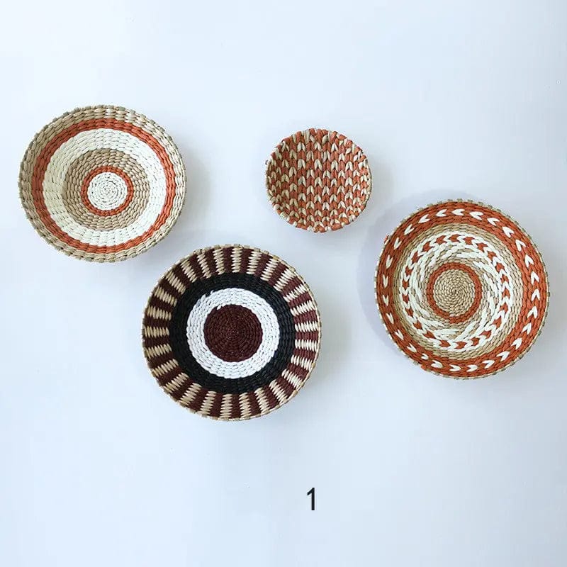 SunRipple Woven Straw Wall Art – Geometric Boho Wall Decor by Simple Homes