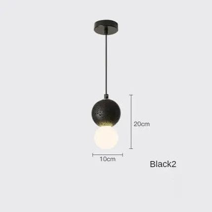 Terra Duo Cement Pendant Light Black hole stone / White light by Simple Homes