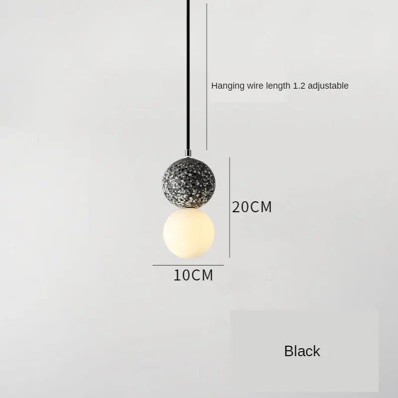 Terra Duo Cement Pendant Light Black / White light by Simple Homes