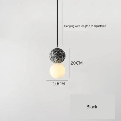 Terra Duo Cement Pendant Light Black / White light by Simple Homes