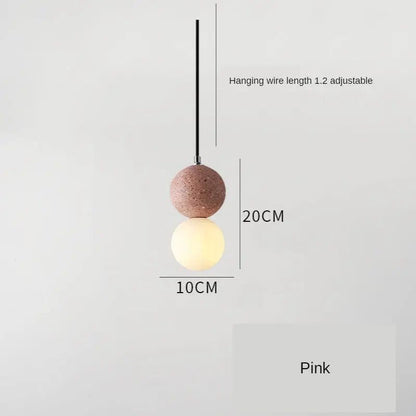 Terra Duo Cement Pendant Light Pink / White light by Simple Homes