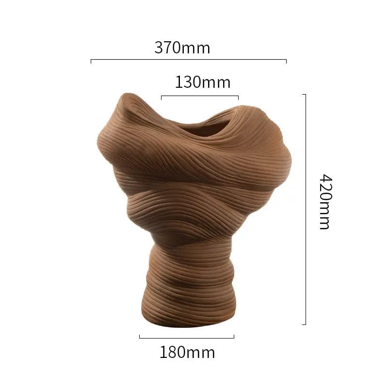 Terra Flow Ceramic Vase – Sculptural Handmade Collection 42.5wool bottles by Simple Homes