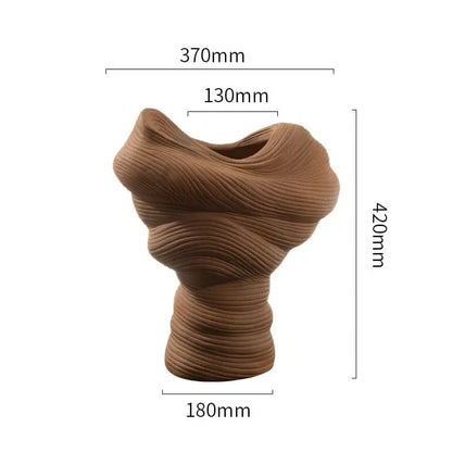 Terra Flow Ceramic Vase – Sculptural Handmade Collection 42.5wool bottles by Simple Homes