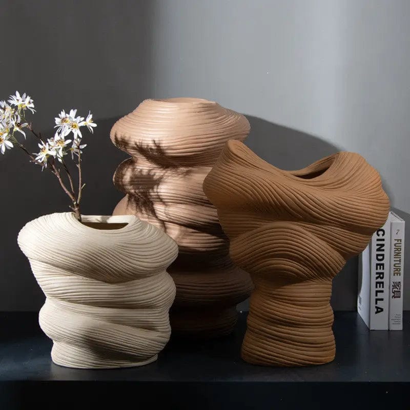 Terra Flow Ceramic Vase – Sculptural Handmade Collection by Simple Homes