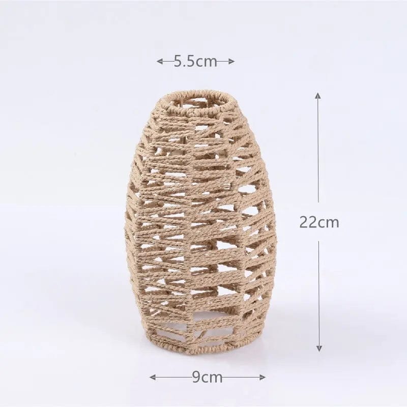 TerraGlow Woven Pendant Lamps – Handcrafted Paper String Shades XH22 015 by Simple Homes