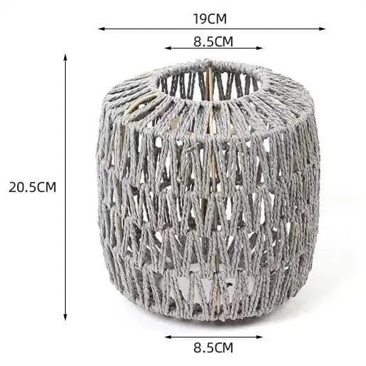 TerraGlow Woven Pendant Lamps – Handcrafted Paper String Shades XH22 017 Gray by Simple Homes