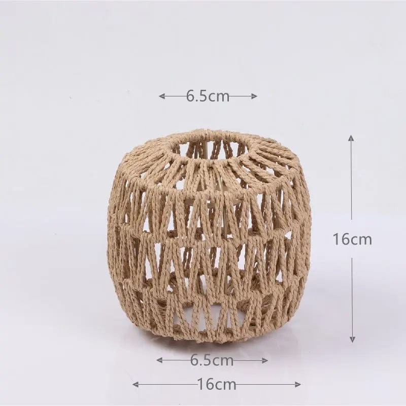 TerraGlow Woven Pendant Lamps – Handcrafted Paper String Shades XH22 018 by Simple Homes