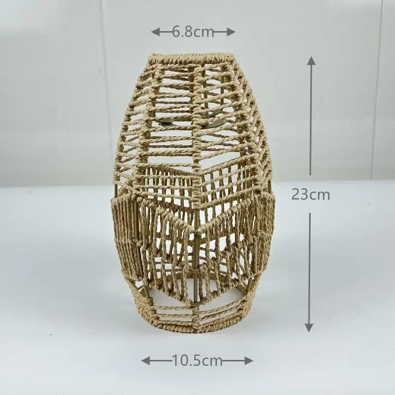 TerraGlow Woven Pendant Lamps – Handcrafted Paper String Shades XH22 039 by Simple Homes