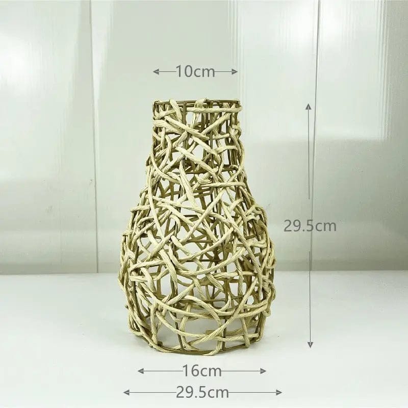 TerraGlow Woven Pendant Lamps – Handcrafted Paper String Shades XH22 043 by Simple Homes