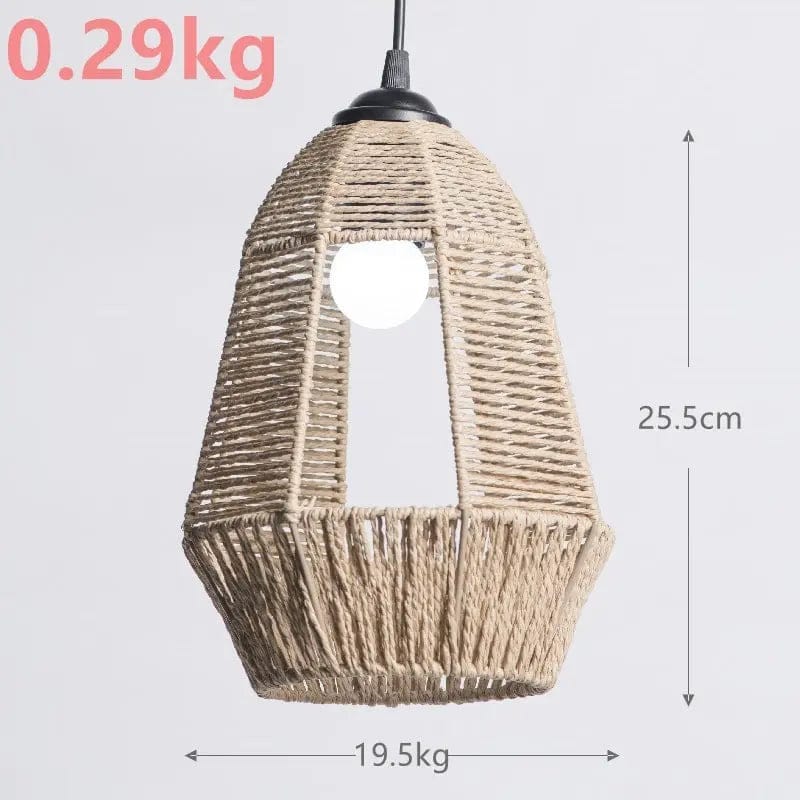TerraGlow Woven Pendant Lamps – Handcrafted Paper String Shades XH22 158 by Simple Homes